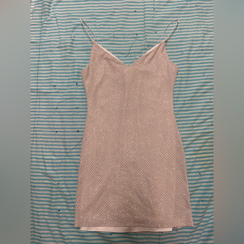 B.Darlin sparkly white and silver mini dress